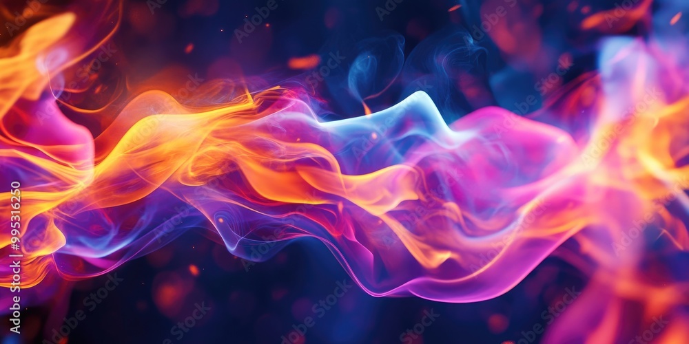Poster abstract background featuring dynamic fire elements and vibrant colors creating an energetic and eye