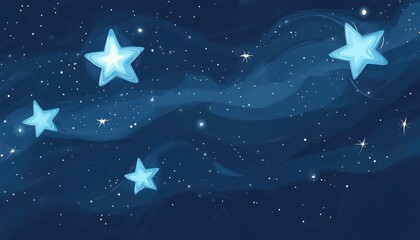 Light blue 2D cartoon template featuring space stars Modern abstract design showcasing the Big Dipper ideal for cosmic background illustrations