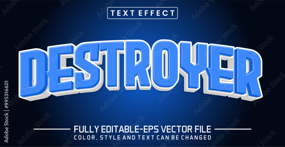 Poster destroyer font text effect editable