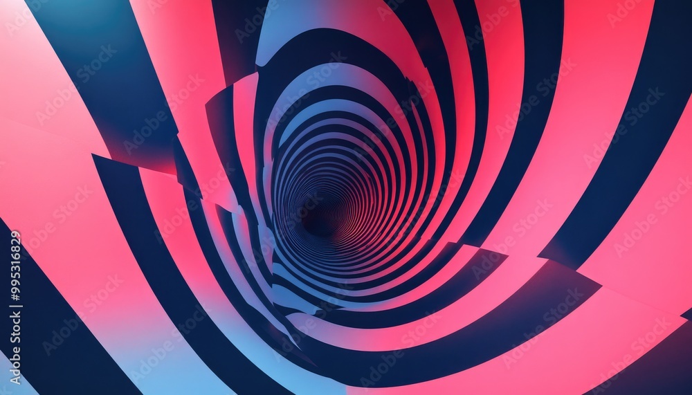 Aufkleber surreal abstract concept featuring an optical illusion in a circular design emphasizing monotony and