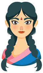Traditional Indian Woman Illustration