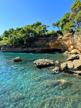 Adriatic sea and scenic rocky coast