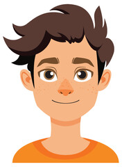 Smiling Boy with Brown Hair