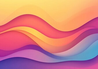 Fototapeta premium Geometric wave design featuring a smooth colorful gradient background Ideal for brochures banners wallpapers and mobile screens 2D cartoon illustration