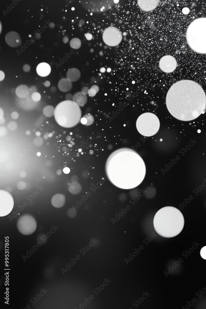 Aufkleber abstract black and white background featuring shimmering circles and particles creating a visually s
