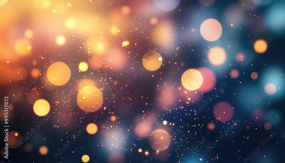 Poster abstract background with soft light bokeh and blurred elements