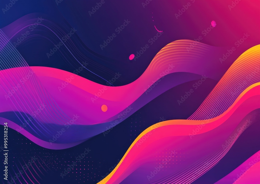 Poster dynamic geometric design featuring lines and waves ideal for flyers brochures booklets and website g