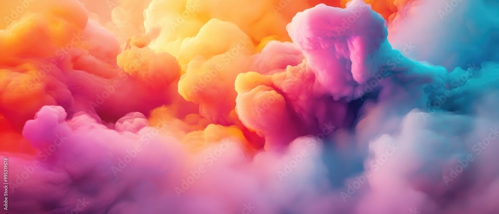 Poster abstract multicolored clouds create a dynamic background with a fluid explosion effect in this 3d il