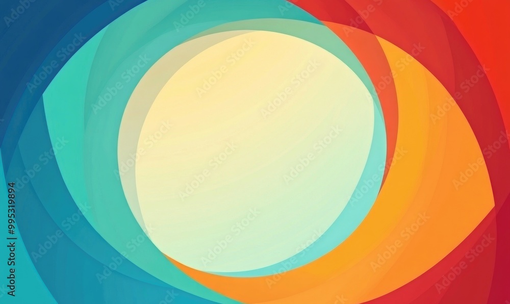 Poster fantasy eps10 2d cartoon style overlapping geometric circular frame for a business backdrop
