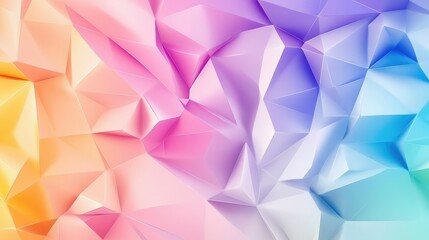 Fototapeta premium Triangular design for interior wallpaper featuring a stylish fashion print 2D cartoon illustration with an abstract gradient of soft vibrant colors