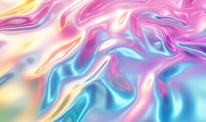 Obraz premium Abstract gradient background with a holographic foil texture featuring colorful defocused illustrations