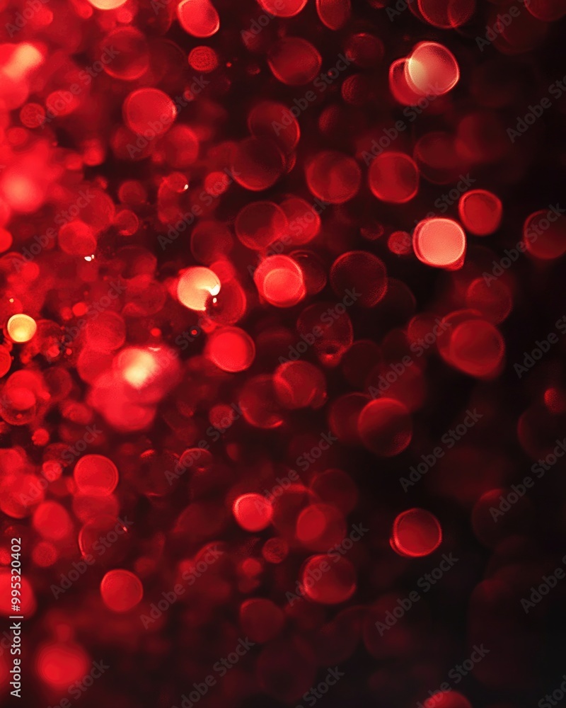 Poster abstract red bokeh lights with a defocused unique festive effect