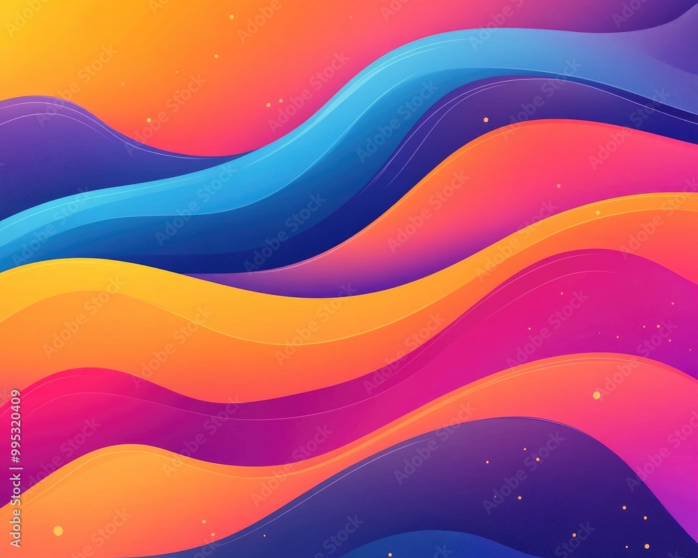 Poster vibrant and stylish wave design featuring a creative 2d cartoon template ideal for workflows diagram