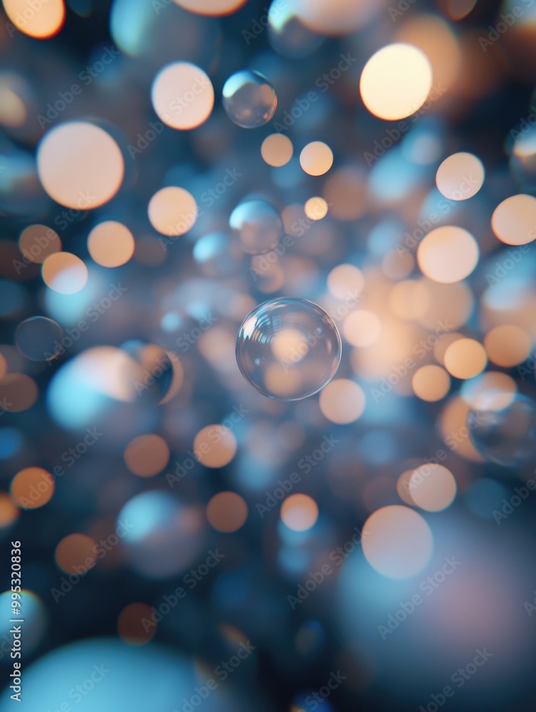 Poster abstract round light background in a fantasy 3d rendering style