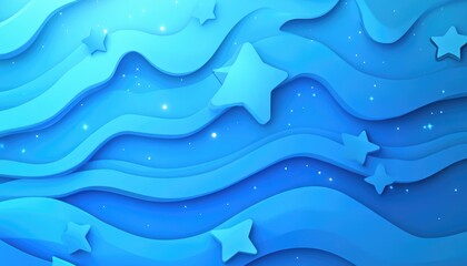 Fototapeta premium Light blue 2D cartoon template featuring space stars Contemporary abstract illustration highlighting the Big Dipper Ideal design for advertisements posters and banners