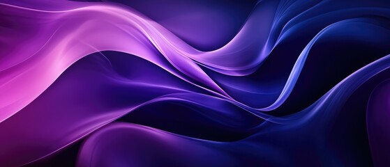 Obraz premium Abstract defocused geometric curves in high resolution create an elegant backdrop featuring a blend of royal blue and purple hues for various design purposes