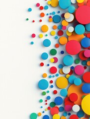 Fototapeta premium Vibrant 3D rendered circles in bright colors against a white backdrop