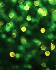 Obraz premium Defocused Unique Abstract Green Bokeh Holiday Illumination