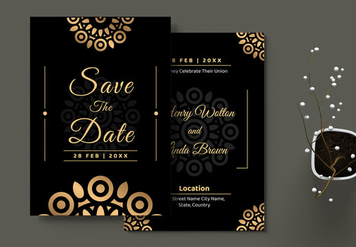 Luxury Floral Wedding Invitation Card