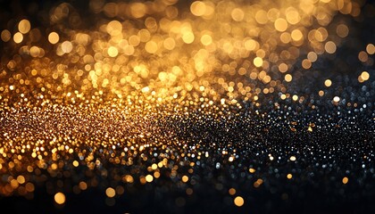 Glittering gold dust forming abstract patterns over a matte black background, representing the allure of luxury