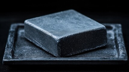 Textured Black Chalkboard Eraser on Tray