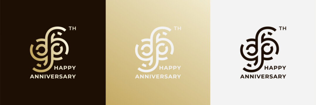 Logo 96th, 96 years anniversary, Creative design template for celebration, birthday, greeting and invitation. Editable file