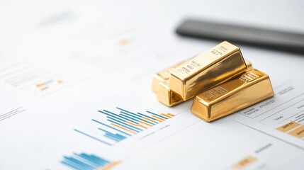 Golden Bars on Financial Charts and Reports