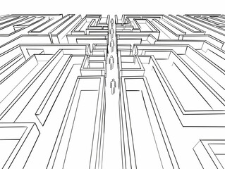 One-Line Maze: A Journey of Unity through Different Paths