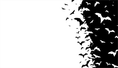 bats silhouette for halloween banner