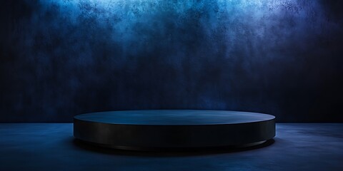 Textured dark blue, white and black background with a scene on the ground, showcase of products