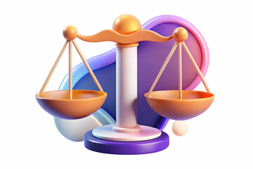3D Glowing Digital Scales of Justice in Abstract Background Symbolizing Equality, Balance, and Law for Human Rights Day - Modern Design Focused on Justice Concept