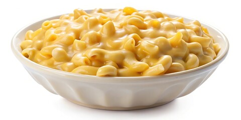 Creamy macaroni and cheese on white background