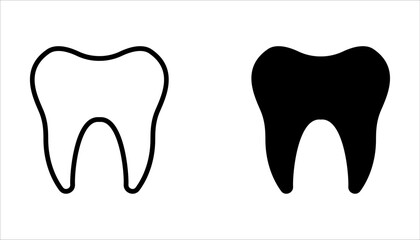 Set of tooth icons. Dental care on white background