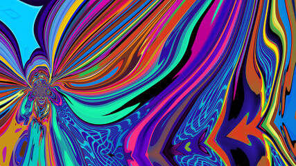 Colorful abstract psychedelic and fluid background for music