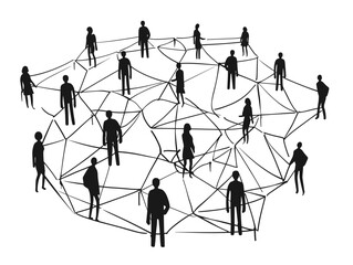 Minimalistic Line Art Portrayal of Network Interconnections: A Single-Line Silhouette Depicting the Essence of Connectivity