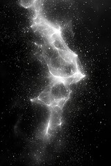 abstract picture consisting of many small triangle elements, very complex structure, white on black 
