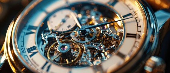 Intricate Details of a Mechanical Watch Movement