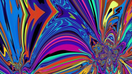 Colorful abstract psychedelic and fluid background for music