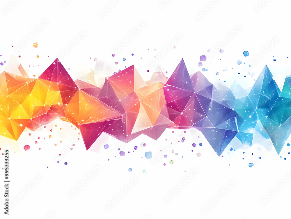 Aufkleber flat holographic geometric border design: modern stylish vector with open copy space in a smart busi