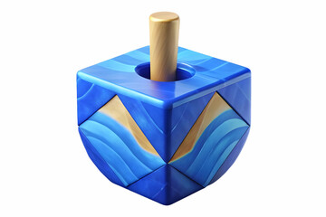 3D Eco-Friendly Wood Hanukkah Dreidels Seamless Tile Pattern - Sustainable Zero Waste Design in Soft Watercolor Tones for Festive Decor