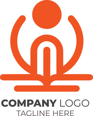 modern people logo design minimalist community branding icon