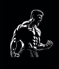 Fitness men illustration Gym Fitness Muscle man bodybuilder