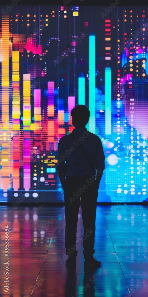 Poster marketing insights and data from behind.