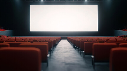 Fototapeta premium This detailed image showcases a high-resolution jumbotron against a completely blank, clean background. The screen is wide, featuring ultra-smooth edges and a contemporary frame. The lack of