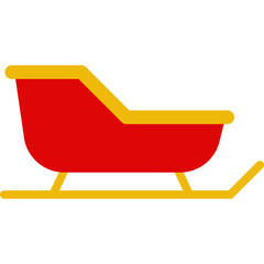 Flat Santa Sleigh Illustration