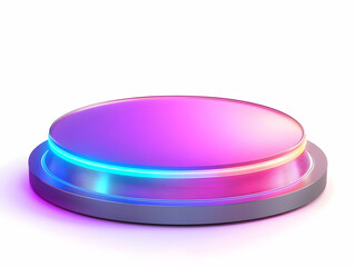 Stylish Flat Holographic Podium Design with Glossy Surface for Awards & Information Display - Modern Vector Illustration