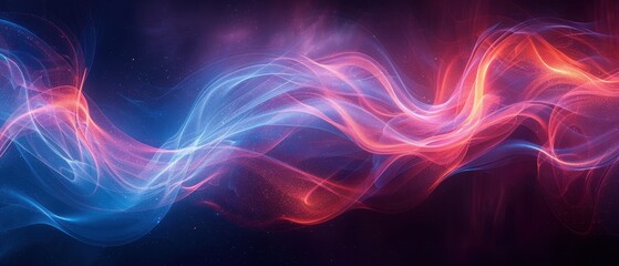 Fototapeta premium Abstract Flow of Light Waves in Blue and Red