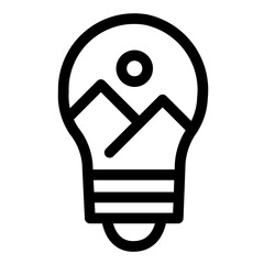 Idea & Lightbulb Icon Outline Style