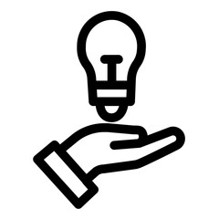 Idea & Lightbulb Icon Outline Style