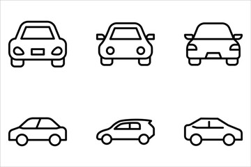 Car Icon set editable vector, isolated on white background